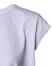 Dolce & Gabbana White Cotton Sleeveless Round Neck Tank Top