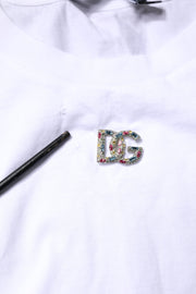 Dolce & Gabbana White Cotton Sleeveless Round Neck Tank Top