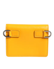 Dolce & Gabbana Yellow Leather Bifold Card Holder Crossbody Bag