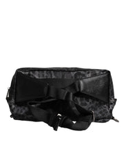Dolce & Gabbana Black Gray Leopard DG Logo Belt Waist Fanny Pack Bag
