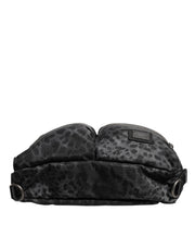 Dolce & Gabbana Black Gray Leopard DG Logo Belt Waist Fanny Pack Bag