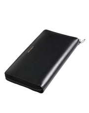 Dolce & Gabbana Black Blue Exotic Leather Embossed Continental Wallet