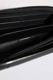 Dolce & Gabbana Black Blue Exotic Leather Embossed Continental Wallet