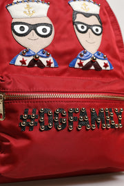 Dolce & Gabbana Red #DGFAMILY VULCANO Embellishment Backpack Bag