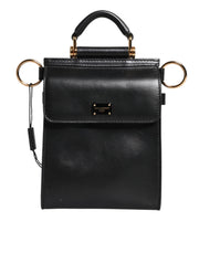 Dolce & Gabbana Black Calfskin Leather Logo Plaque Mini Bag