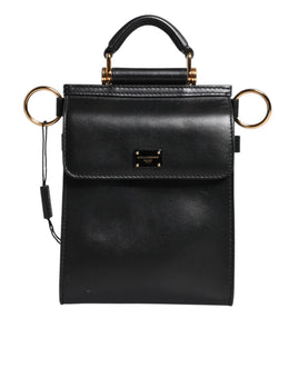Dolce & Gabbana Black Calfskin Leather Logo Plaque Mini Bag