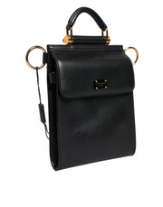 Dolce & Gabbana Black Calfskin Leather Logo Plaque Mini Bag