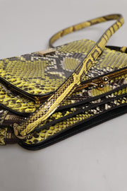 Dolce & Gabbana Green Exotic Leather DG Plaque Crossbody Clutch Bag