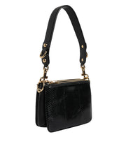 Dolce & Gabbana Black Exotic Leather Shoulder Sling Clutch Bag