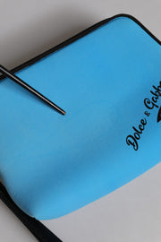 Dolce & Gabbana Blue DG Logo Print Clutch Zip Borse Pouch Bag
