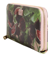 Dolce & Gabbana Multicolor Fig Fruit Dauphine Leather Zip Around Continental Wallet