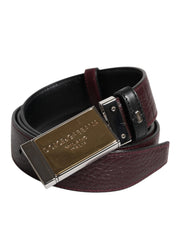 Dolce & Gabbana Black Brown Leather Metal Buckle Reversible Belt