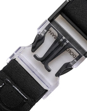 Dolce & Gabbana Black Stretch Polyester Rubberised DG Logo Keychain