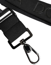 Dolce & Gabbana Black Stretch Polyester Rubberised DG Logo Keychain