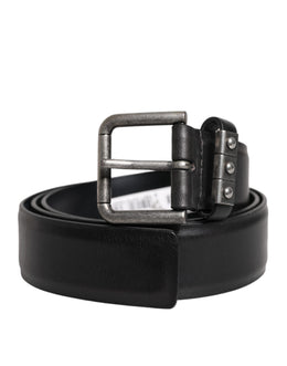 Dolce & Gabbana Black Leather Metal Buckle Classic Belt