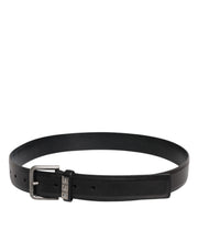 Dolce & Gabbana Black Leather Metal Buckle Classic Belt