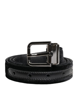Dolce & Gabbana Black Leather Metal Buckle Classic Belt