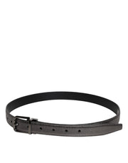 Dolce & Gabbana Black Leather Classic Metal Logo Buckle Belt