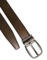 Dolce & Gabbana Brown Leather Classic Metal Logo Buckle Belt