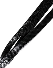 Dolce & Gabbana Black Leather Classic Metal Logo Buckle Belt