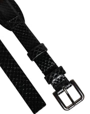 Dolce & Gabbana Black Leather Classic Metal Logo Buckle Belt