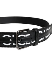 Dolce & Gabbana Black Leather Classic Metal Logo Buckle Belt