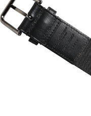 Dolce & Gabbana Black Leather Classic Metal Logo Buckle Belt