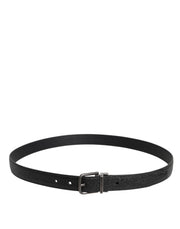 Dolce & Gabbana Black Calf Leather Classic Metal Buckle Belt