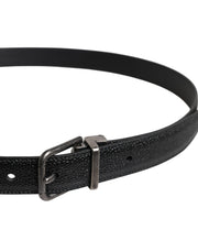 Dolce & Gabbana Black Calf Leather Classic Metal Buckle Belt
