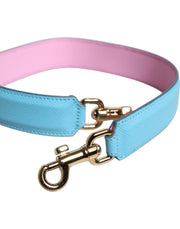 Dolce & Gabbana Pink Blue Leather Handle Bag Shoulder Strap