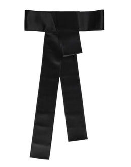 Dolce & Gabbana Black Satin Wide Waist Belt