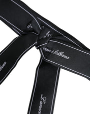 Dolce & Gabbana Black Waist Ribbon Wide Bow Logo Belt