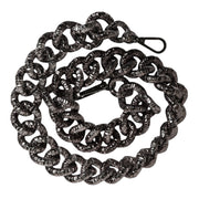 Dolce & Gabbana Black Chain Logo Engraved Bag Shoulder Strap