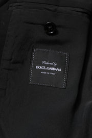 Dolce & Gabbana Black Wool Slim Fit Coat Blazer Jacket Suit