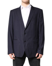 Dolce & Gabbana Black Wool Single Breasted Coat Blazer Suit