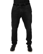 Dolce & Gabbana Black Cotton Skinny Men Denim Jeans