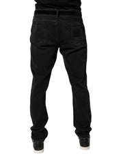 Dolce & Gabbana Black Cotton Skinny Men Denim Jeans