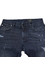 Dolce & Gabbana Blue Cotton Stretch Skinny Men Denim Jeans