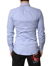 Dolce & Gabbana Light Blue Cotton SICILIA Dress Formal Shirt