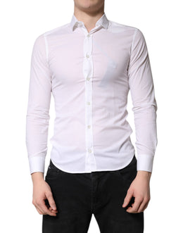 Daniele Alessandrini White Cotton Dress Formal Shirt