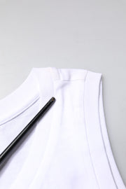 Dolce & Gabbana White Cotton Sleeveless Crew Neck T-shirt