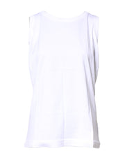 Dolce & Gabbana White Cotton Sleeveless Crew Neck T-shirt