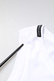 Dolce & Gabbana White Cotton Sleeveless Crew Neck T-shirt
