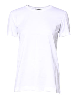 Dolce & Gabbana White Cotton Crew Neck Short Sleeves T-shirt