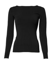 Dolce & Gabbana Black Viscose Long Sleeves Pullover Top