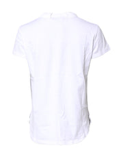 Dolce & Gabbana White Logo Crown Cotton Crew Neck T-shirt