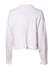Jil Sander White Viscose Crew Neck Long Sleeves Pullover Sweater