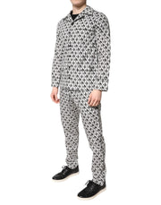 Dolce & Gabbana Black White DG Print Cotton Pajama Set Sleepwear
