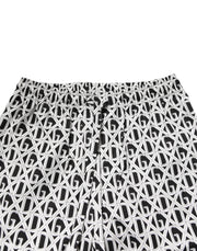 Dolce & Gabbana Black White DG Print Cotton Pajama Set Sleepwear