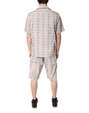 Dolce & Gabbana Beige Floral Print Cotton Men Pajama Set Sleepwear